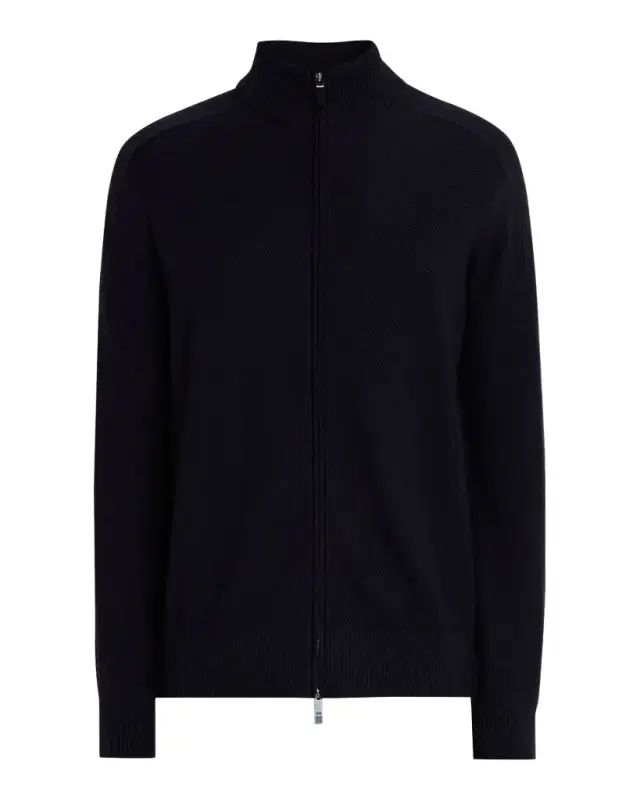 Men 's Melange Cashseta Full-Zip Sweater