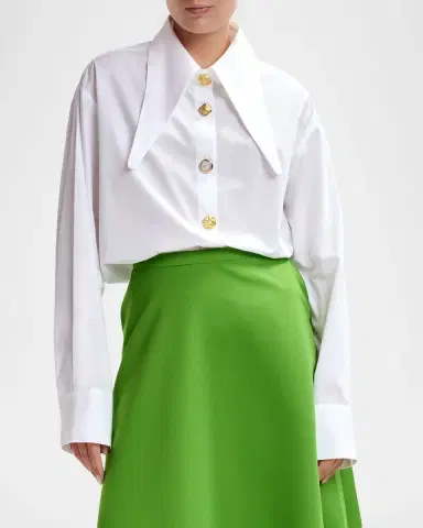 Essentiel Antwerp Jomato Elongated Collared Shirt with Mismatched Buttons | Thumbnail 3 Essentiel Antwerp Jomato Elongated Collared Shirt with Mismatched Buttons | Thumbnail 3