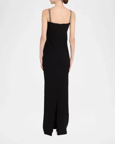 The New Arrivals by Ilkyaz Ozel Lux Crystal-Embellished Cutout Column Gown | Thumbnail 3 The New Arrivals by Ilkyaz Ozel Lux Crystal-Embellished Cutout Column Gown | Thumbnail 3