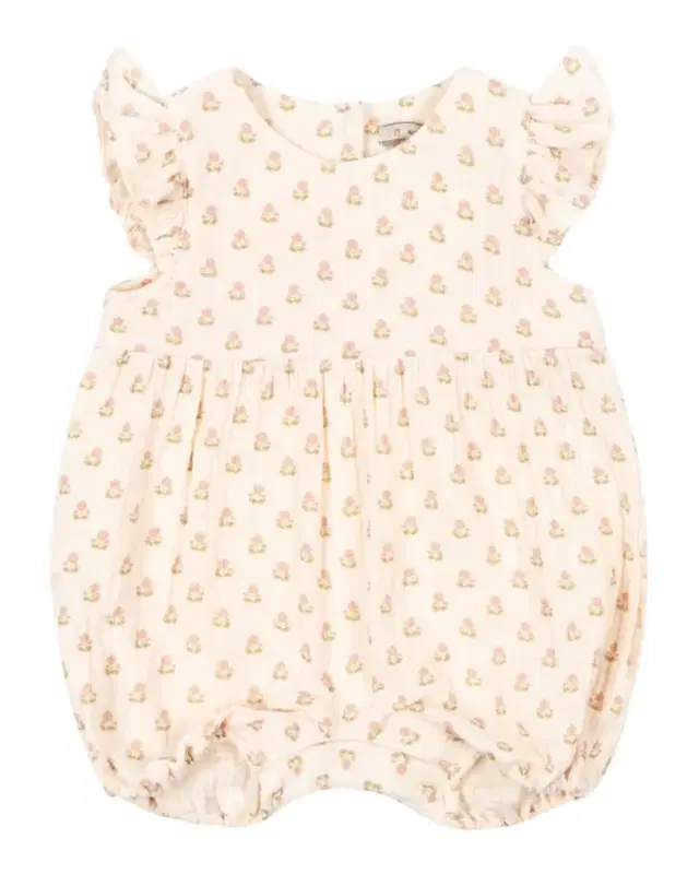 Girl 's Coco Ruffle Floral-Print Romper, Size 3M-18M