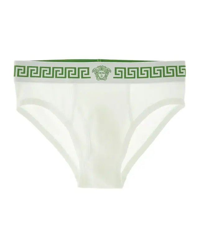 Men 's Medusa La Greca Cotton-Rib Briefs