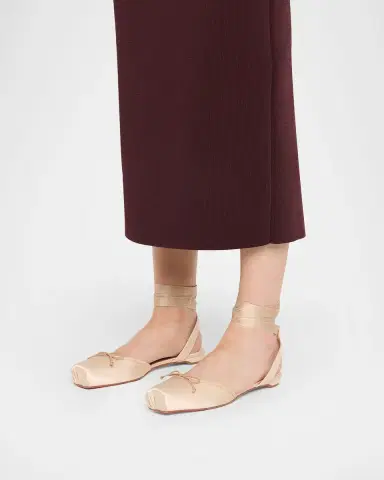 Christian Louboutin Cassia Satin Lace-Up Ballerina Flats | Thumbnail 2