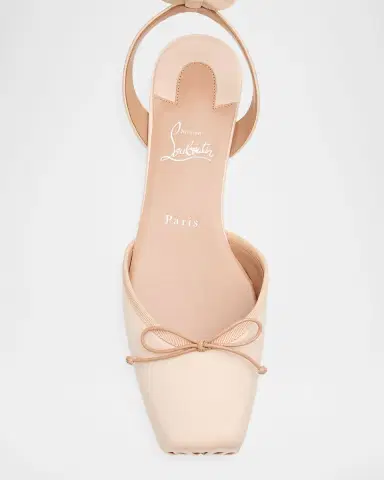 Christian Louboutin Cassia Satin Lace-Up Ballerina Flats | Thumbnail 6