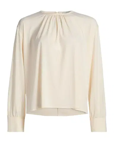 Vince Gathered Long-Sleeve Crepe Blouse | Thumbnail 1 Vince Gathered Long-Sleeve Crepe Blouse | Thumbnail 1