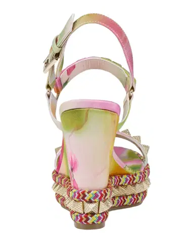 Christian Louboutin 110mm Pyra Clou Satin Spike Wedge Sandals | Thumbnail 1 Christian Louboutin 110mm Pyra Clou Satin Spike Wedge Sandals | Thumbnail 1
