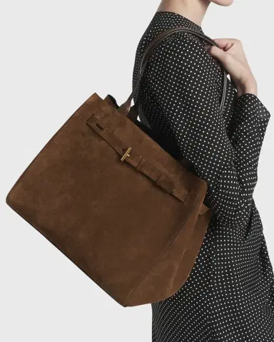 Tom Ford Belted T-Buckle Suede Tote Bag | Thumbnail 2