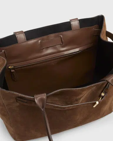 Tom Ford Belted T-Buckle Suede Tote Bag | Thumbnail 4