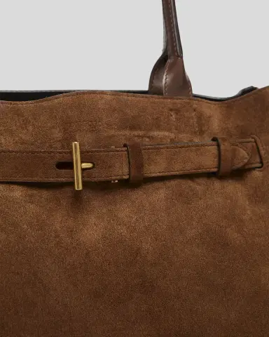 Tom Ford Belted T-Buckle Suede Tote Bag | Thumbnail 6