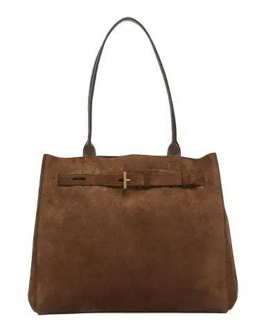 Tom Ford Belted T-Buckle Suede Tote Bag | Thumbnail 1