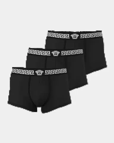 Versace Men's Medusa La Greca 3-Pack Trunk Briefs | Thumbnail 2