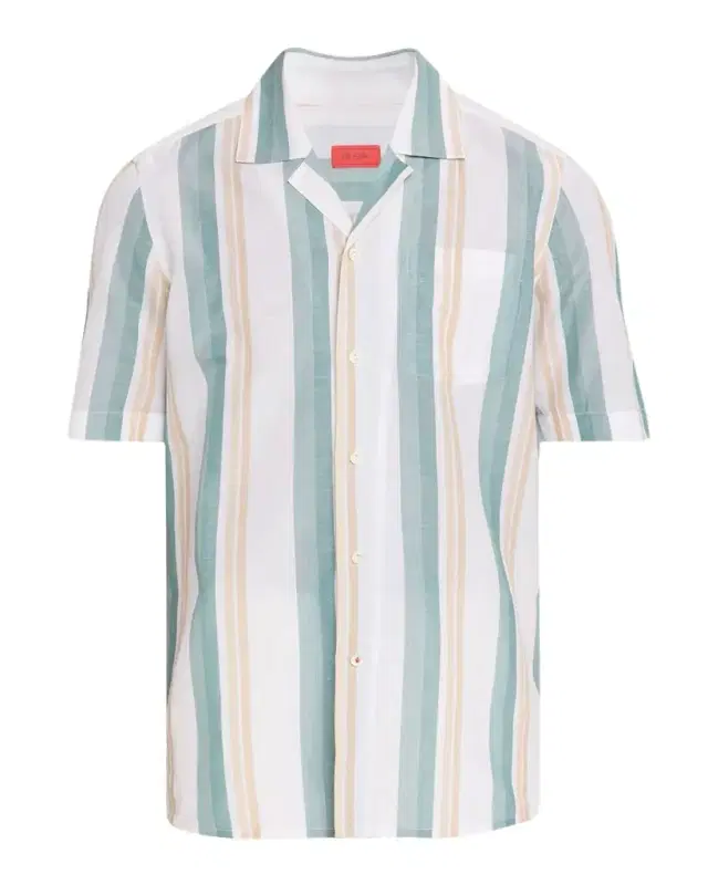 Men 's Cotton-Linen Striped Shirt