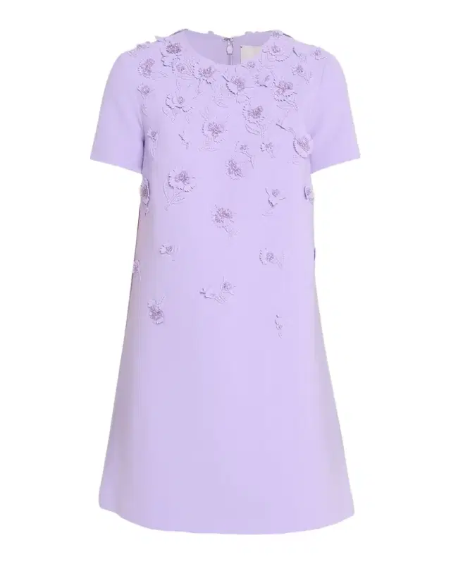 Carnation Embroidered Short-Sleeve Mini Dress