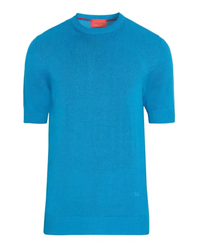 Men 's Linen-Silk Short-Sleeve Shirt, Teal
