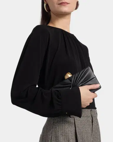 Vince Gathered Long-Sleeve Crepe Blouse | Thumbnail 6 Vince Gathered Long-Sleeve Crepe Blouse | Thumbnail 6
