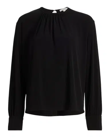 Vince Gathered Long-Sleeve Crepe Blouse | Thumbnail 1 Vince Gathered Long-Sleeve Crepe Blouse | Thumbnail 1