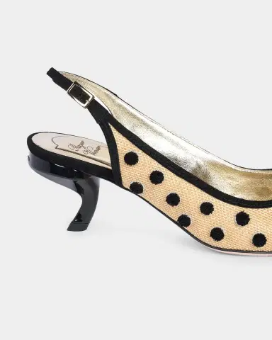 Roger Vivier 55mm Virgule Embroidered Dots Raffia and Suede Slingback Pumps | Thumbnail 6 Roger Vivier 55mm Virgule Embroidered Dots Raffia and Suede Slingback Pumps | Thumbnail 6