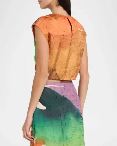 Ulla Johnson x Helen Frankenthaler Gisella Satin Crop Top | Thumbnail 3