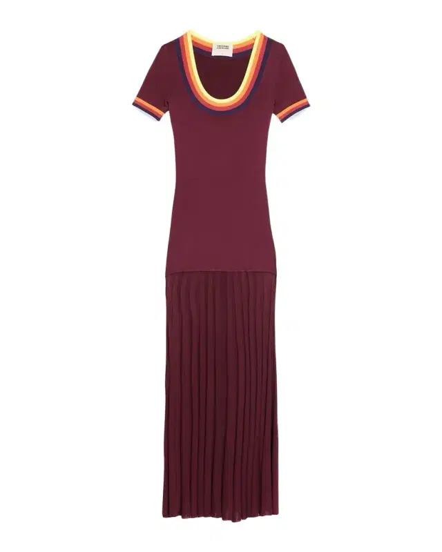 Saucer Neck Short-Sleeve Maxi Dress