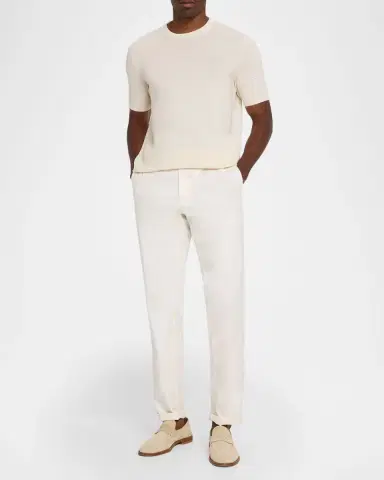 Isaia Men's Silk/Linen Ribbed Short-Sleeve Sweater | Thumbnail 2 Isaia Men's Silk/Linen Ribbed Short-Sleeve Sweater | Thumbnail 2