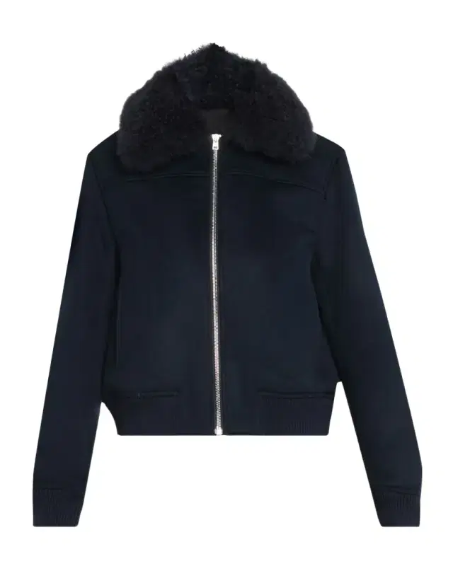 Yves Salomon Cashmere-Blend Bomber Jacket with Removable Shearling Collar