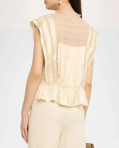 Sea Ethel Lace-Embroidered Satin Top | Thumbnail 3 Sea Ethel Lace-Embroidered Satin Top | Thumbnail 3