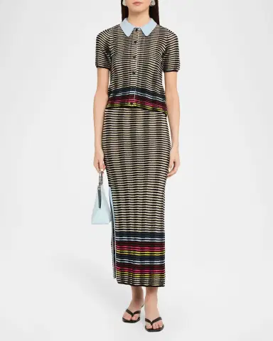 Christopher John Rogers Wave Knit Midi Pencil Skirt | Thumbnail 2