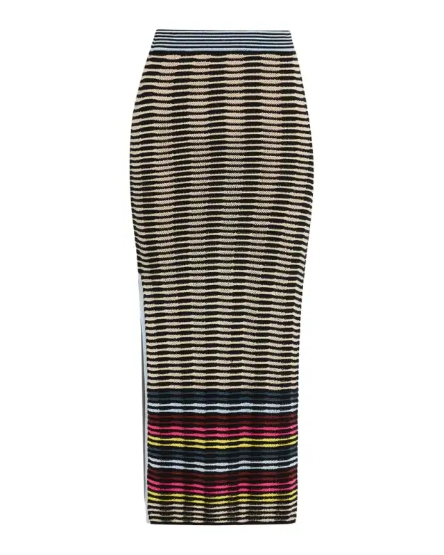 Wave Knit Midi Pencil Skirt