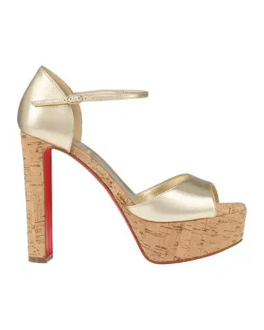 Christian Louboutin 130mm Sandaloo Metallic Leather Platform Sandals | Thumbnail 1