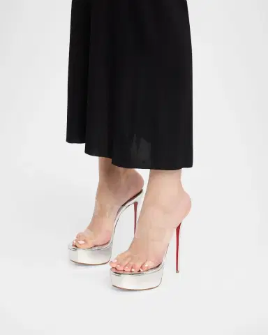Christian Louboutin 150mm Just Nothing Metallic Leather Platform Sandals | Thumbnail 2 Christian Louboutin 150mm Just Nothing Metallic Leather Platform Sandals | Thumbnail 2