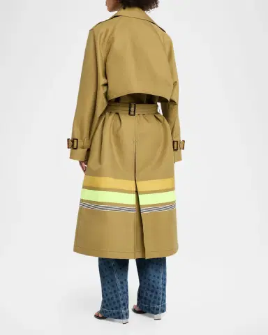 Christopher John Rogers Striped Oversized Trench Coat | Thumbnail 3 Christopher John Rogers Striped Oversized Trench Coat | Thumbnail 3