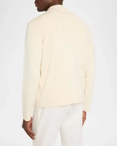 Isaia Men's Wool and Silk Ribbed Overshirt | Thumbnail 3