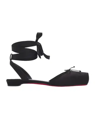 Christian Louboutin Cassia Satin Lace-Up Ballerina Flats | Thumbnail 1