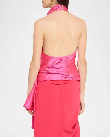 Christopher John Rogers Silk Sarong Top | Thumbnail 3 Christopher John Rogers Silk Sarong Top | Thumbnail 3