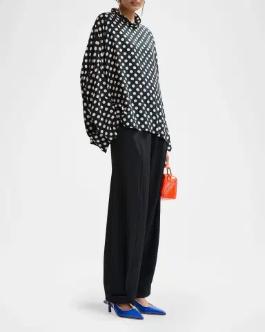 Essentiel Antwerp Joyetta Polka-Dot High-Neck Blouse | Thumbnail 2