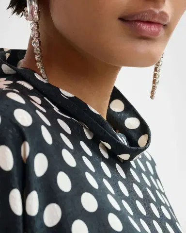Essentiel Antwerp Joyetta Polka-Dot High-Neck Blouse | Thumbnail 5