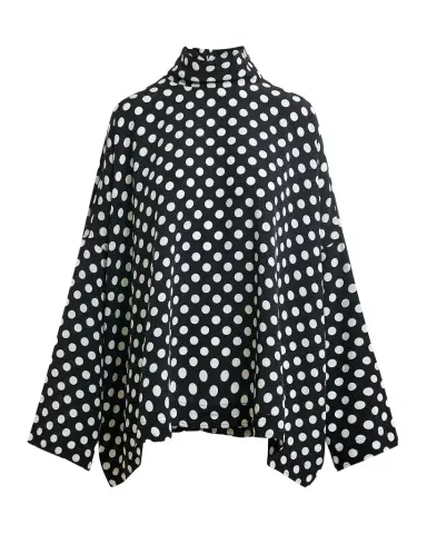 Essentiel Antwerp Joyetta Polka-Dot High-Neck Blouse | Thumbnail 1
