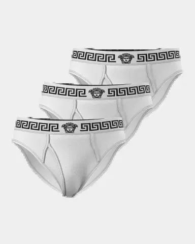 Versace Men's Medusa La Greca 3-Pack Briefs | Thumbnail 2 Versace Men's Medusa La Greca 3-Pack Briefs | Thumbnail 2