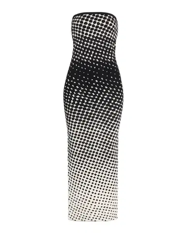 CHRISTOPHER JOHN ROGERS Halftone Wiggle Dot Knit Strapless Maxi Dress | Thumbnail 1 CHRISTOPHER JOHN ROGERS Halftone Wiggle Dot Knit Strapless Maxi Dress | Thumbnail 1