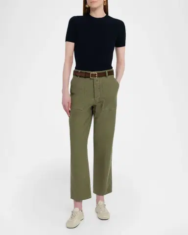 Nili Lotan Dorset Cotton Rib Short-Sleeve Sweater | Thumbnail 2