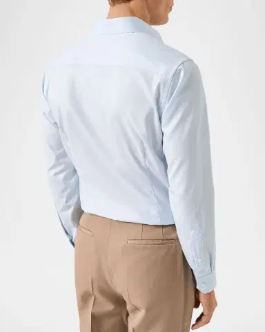 Eton Men's Slim Fit Textured Elevated Pique Dress Shirt | Thumbnail 3