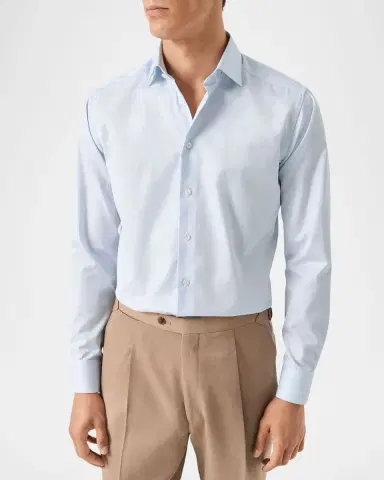 Eton Men's Slim Fit Textured Elevated Pique Dress Shirt | Thumbnail 4