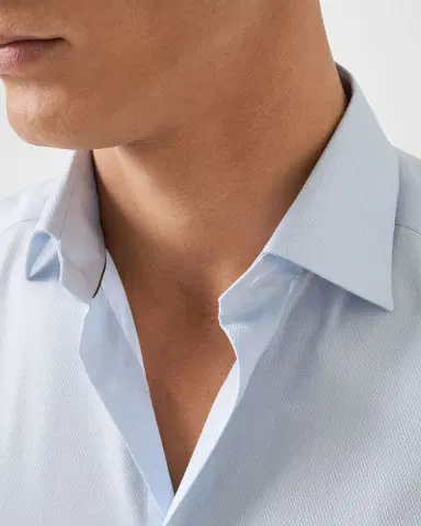 Eton Men's Slim Fit Textured Elevated Pique Dress Shirt | Thumbnail 5