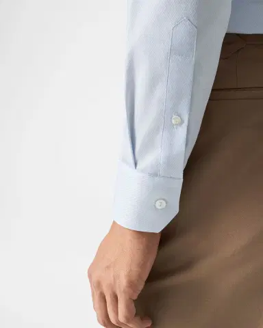 Eton Men's Slim Fit Textured Elevated Pique Dress Shirt | Thumbnail 8