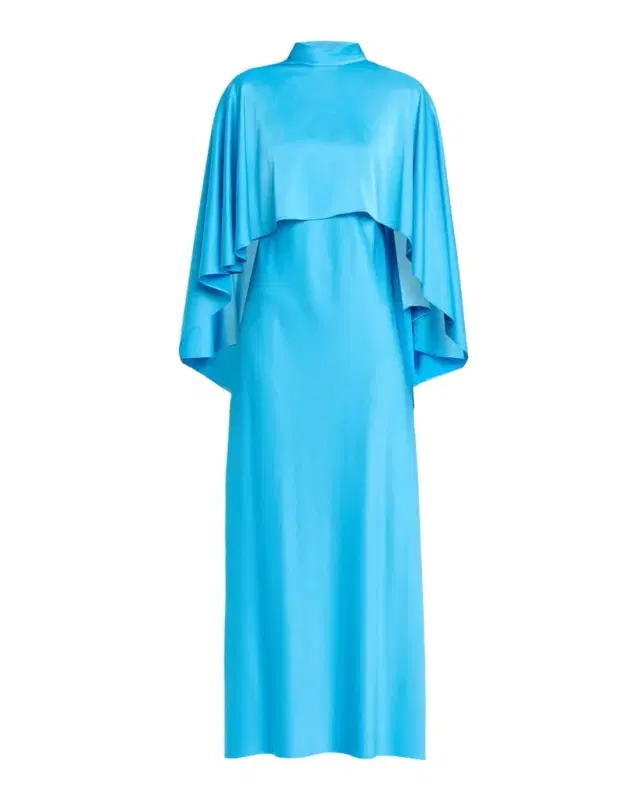Abigal Mock-Neck Cape Gown