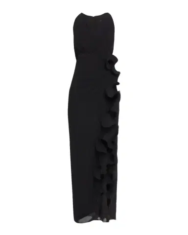 BADGLEY MISCHKA Ruffle-Trim Georgette Column Gown | Thumbnail 1 BADGLEY MISCHKA Ruffle-Trim Georgette Column Gown | Thumbnail 1