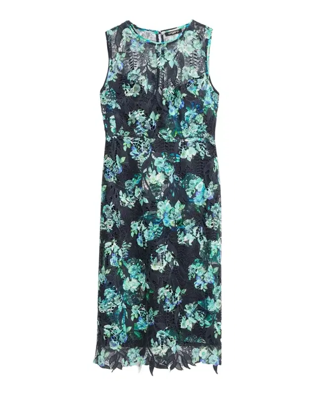 Ungaro Palmer Floral-Print Lace Midi Sheath Dress