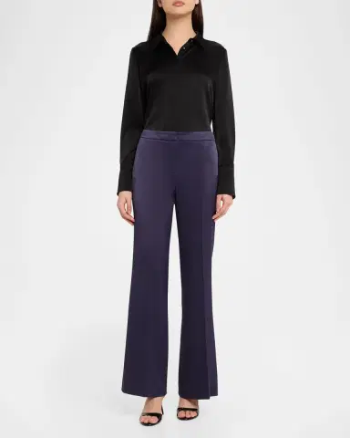 Ungaro Layne Satin Button-Front Blouse | Thumbnail 2 Ungaro Layne Satin Button-Front Blouse | Thumbnail 2