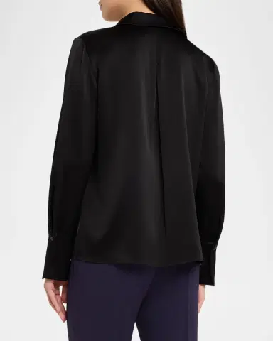 Ungaro Layne Satin Button-Front Blouse | Thumbnail 3 Ungaro Layne Satin Button-Front Blouse | Thumbnail 3