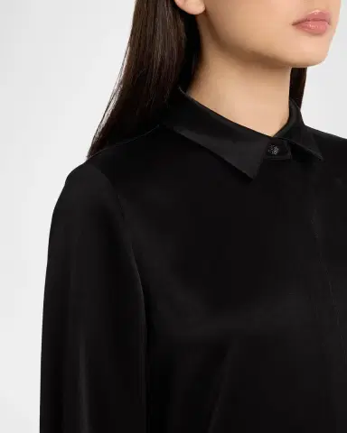 Ungaro Layne Satin Button-Front Blouse | Thumbnail 5 Ungaro Layne Satin Button-Front Blouse | Thumbnail 5