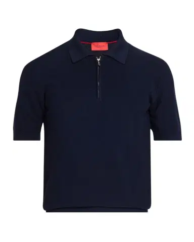 Isaia Men's Wool and Silk Half-Zip Short-Sleeve Polo Sweater | Thumbnail 1 Isaia Men's Wool and Silk Half-Zip Short-Sleeve Polo Sweater | Thumbnail 1